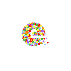e-letter from colored bubbles. Bubbles design. Vector illustration. - 213970635