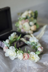 wreath, wedding decoration of the bride, flowers, bouquet
