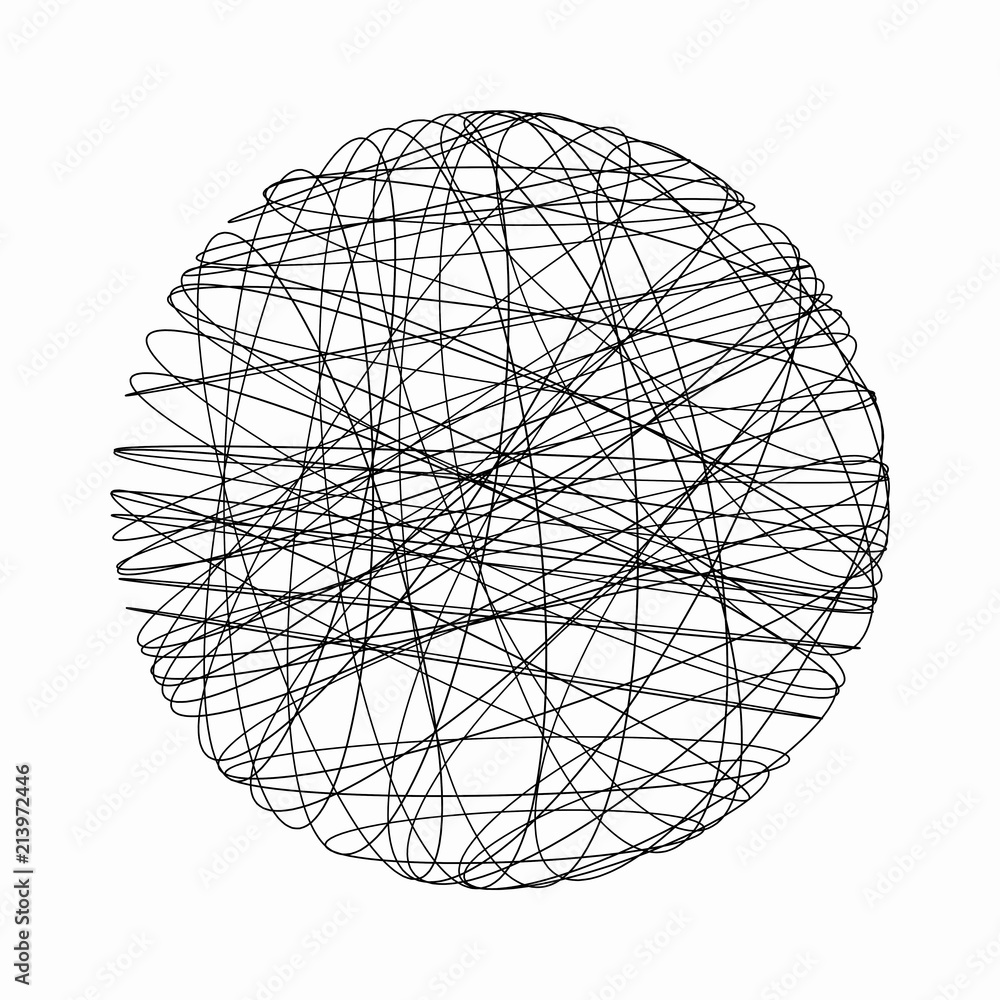 Poster digital sphere with network connection lines in technology concept isolated on white background, 3d 