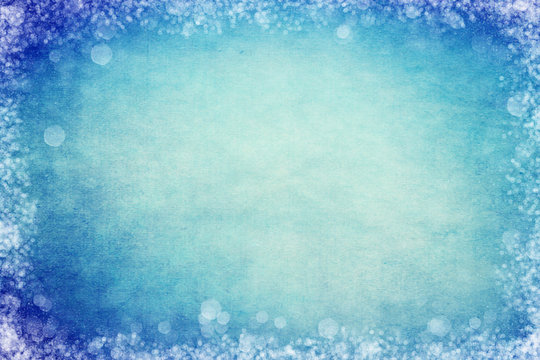 Blue Bokeh Frame Background for Slide Slow Presentations
