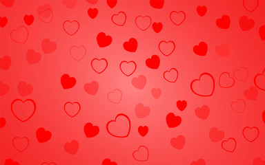 Red hearts on red background, Concept happy Valentines Day, Template for card of weeding design, Copy paste to your words vector illustration