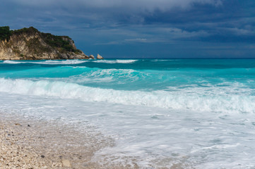Caribbean pebble beach. Caribs, Dominican Republic