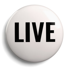 Live White Round Symbol Isolated