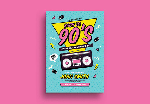 Back to the 90's Event Flyer Layout