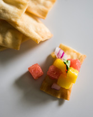 Fruit Salsa on a pita chip