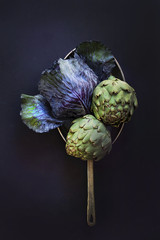 Purple  cabbage and Artichoke 