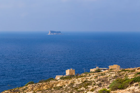 Iz Zurrieq, Malta. View of Filfla Island