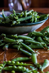 Sugar snap peas in bowl