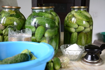 Preserved cucumbers at home and from their city of cucumbers