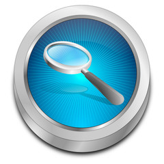 magnifying glass button - 3D illustration