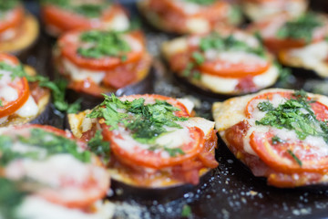 Fried eggplant with cheese