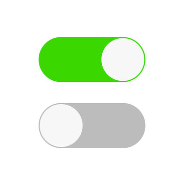 On and Off switch toggle. Simple flat icon design, stock vector illustration