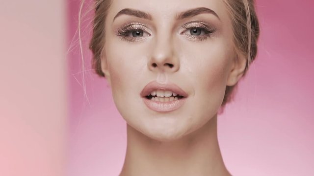 Beauty video concept, close up portrait