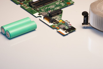 Contrast white background with electronic components