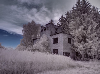 infrared photography - ir photo of landscape with tree under sky with clouds - the art of our world...
