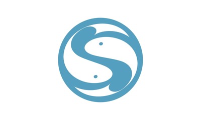 Letter s fish logo