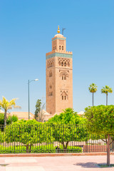 Fototapeta premium The Koutoubia Mosque is the largest mosque in Marrakesh, Morocco.