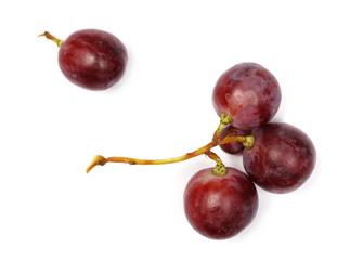 Grapes, isolated on white background, top view