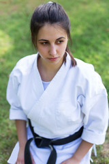 Portrait of young karate girl