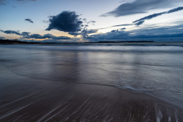 Sunset in the Loredo Beach. Cantabria. Spain.