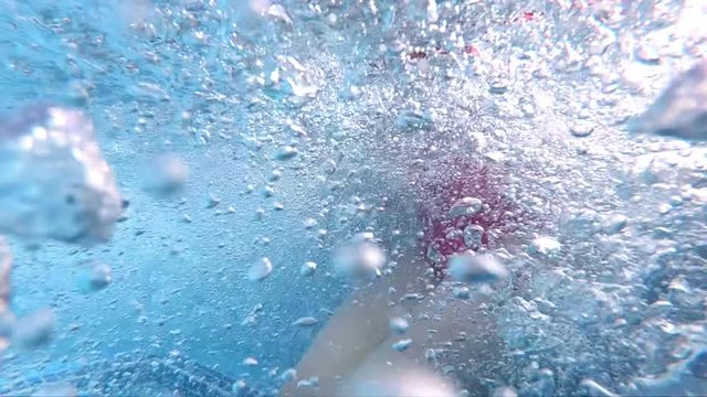 Professional video of woman in a jacuzzi in slow motion 250fps