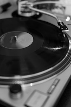 vinyl record on turntable player music vintage retro