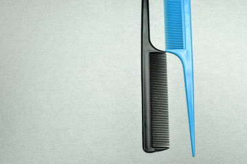 combs and scissors for the hairdresser, tools of the master of hairdressing salon