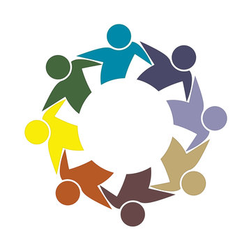 Logo teamwork business unity people icon