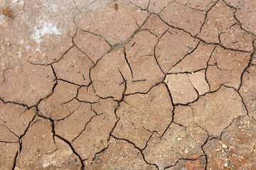 Surface of cracked ground for texture background.  Soil drought cracked in the geothermal area Hverir near lake Myvatn, Iceland.