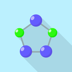 Pentagon molecule icon. Flat illustration of pentagon molecule vector icon for web design