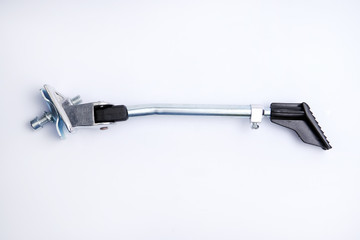 a bicycle side kickstand isolated on a white background