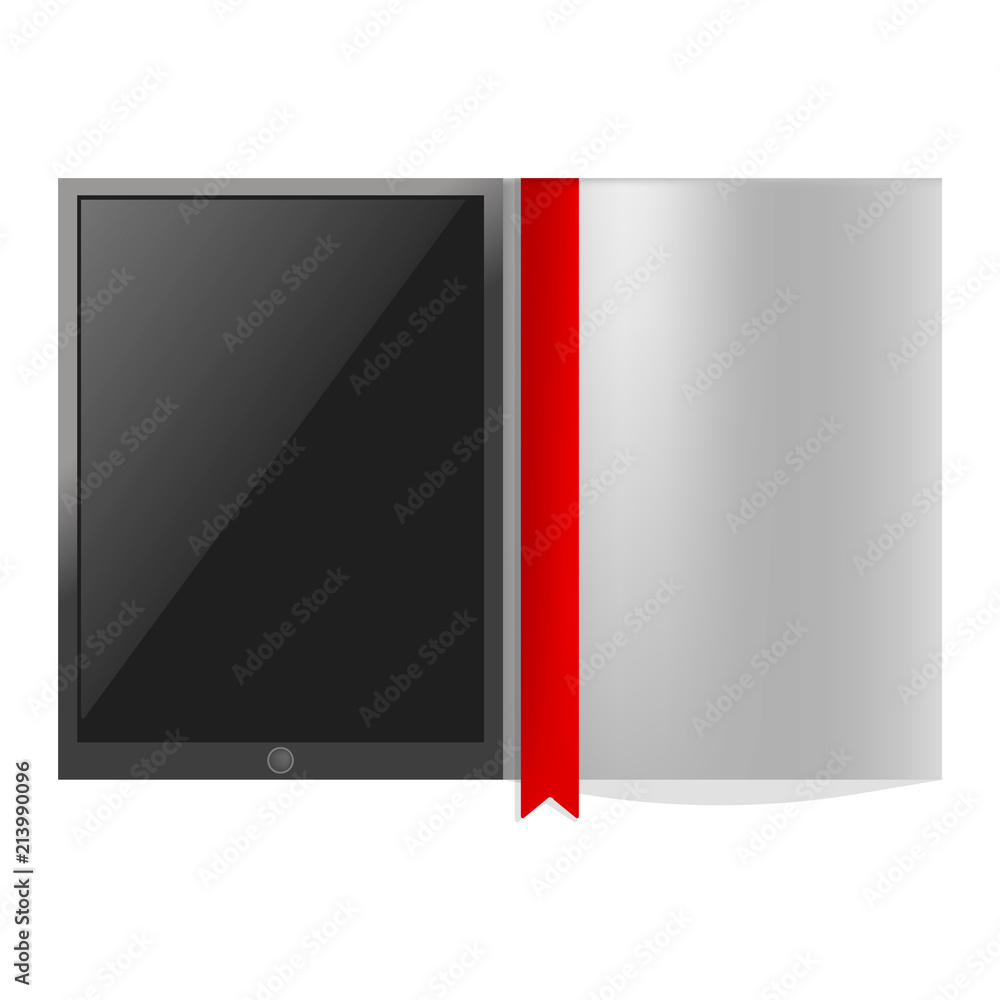 Poster device reading mockup. realistic illustration of device reading vector mockup for web design isolate