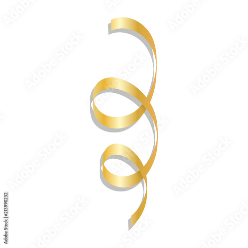 Download Golden Curl Ribbon Mockup Realistic Illustration Of Golden Curl Ribbon Vector Mockup For Web Design Isolated On White Background Wall Mural Ylivdesign