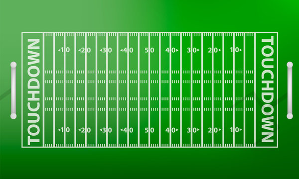 Top view american football field concept background. Realistic illustration of top view american football field vector concept background for web design