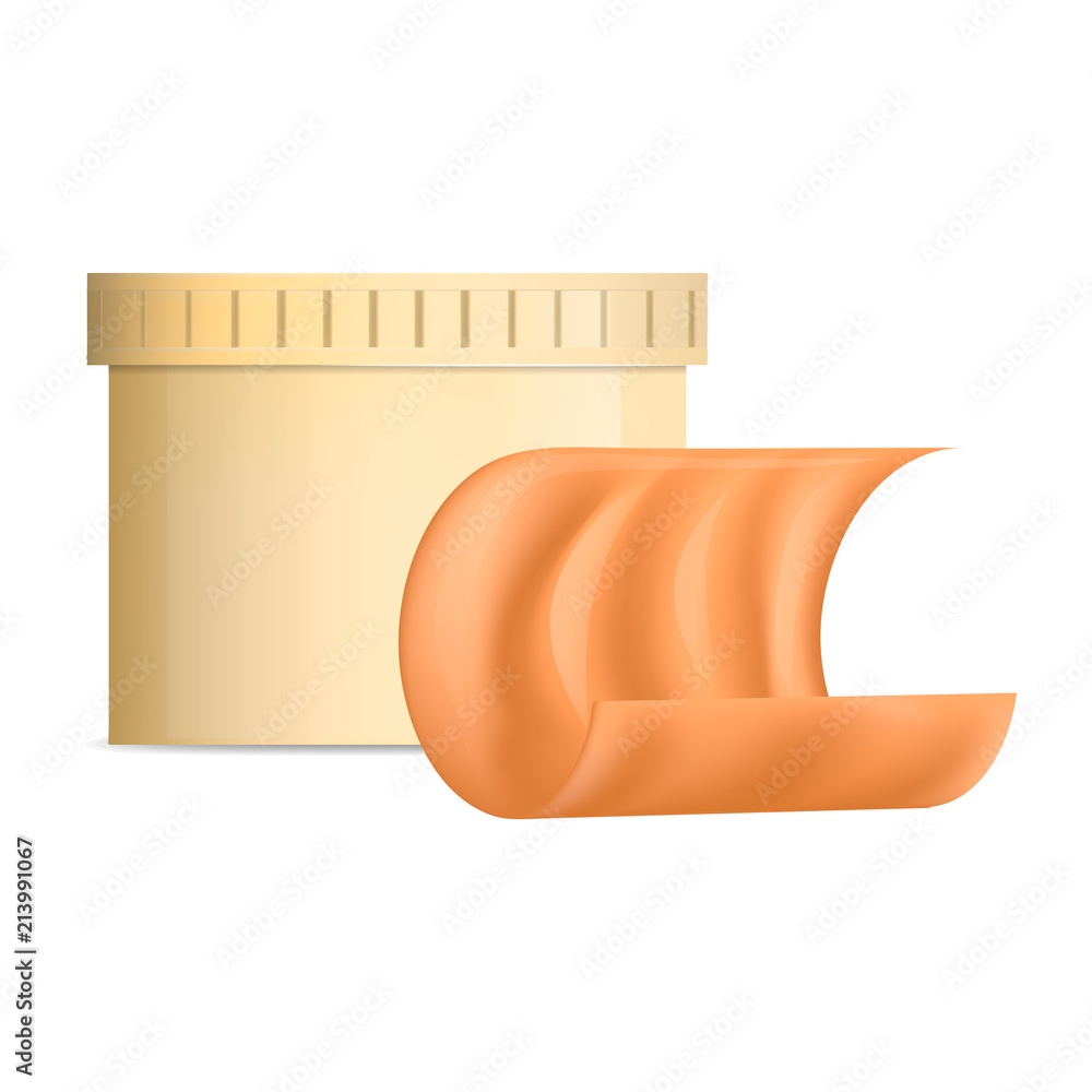 Poster choco butter jar mockup. realistic illustration of choco butter jar vector mockup for web design iso