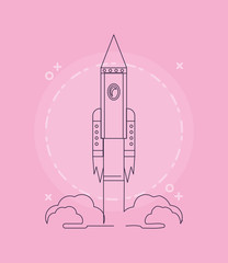 Fototapeta premium rocket space icon