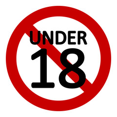 18 age restriction sign.