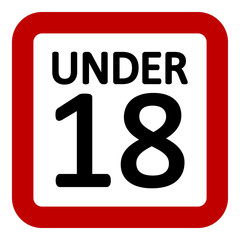 18 age restriction sign.