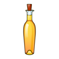 Golden olive oil bottle icon. Cartoon of golden olive oil bottle vector icon for web design isolated on white background