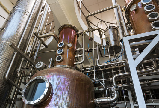 Interior Of Distillery For Manufacture Of Vodka And Gin