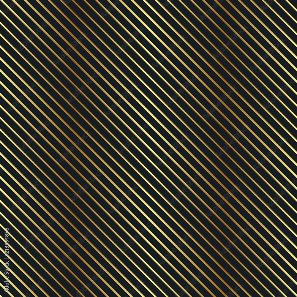 Poster vector seamless pattern with gold diagonal stripes