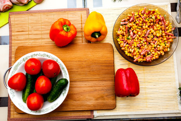 vegetables on the table