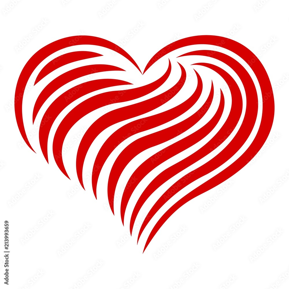 Poster heart abstract line icon. simple illustration of heart abstract line vector icon for web design isol