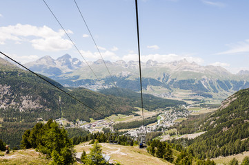 Pontresina, Alp Languard, Bergbahn, Oberengadin, Alpen, Graub&uuml;nden, Piz Nair, Piz Julier, Julierpass, via Engiadina, Bernina, Wanderweg, Graub&uuml;nden, Sommer, Schweiz