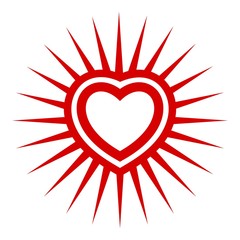 Sunshine heart icon. Simple illustration of sunshine heart vector icon for web design isolated on white background