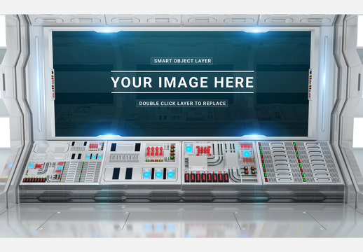 White Control Room Screen Mockup