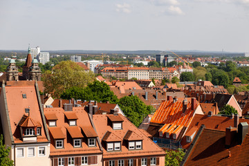 Obraz premium Nuremberg, Germany old town skyline.
