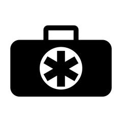 First aid kit, medical case icon, vector