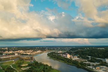 Fototapeta na wymiar Aerial view of Kaunas city center, Lithuania