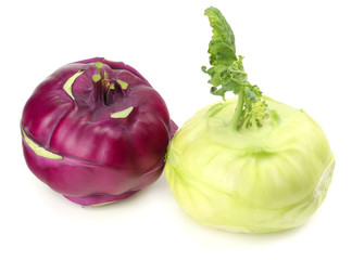 fresh kohlrabi isolated on white background. Healthy food.